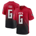 Ncoe A.Falcons #6 Nick Folk Player Red Home Game Stitched Jerseys