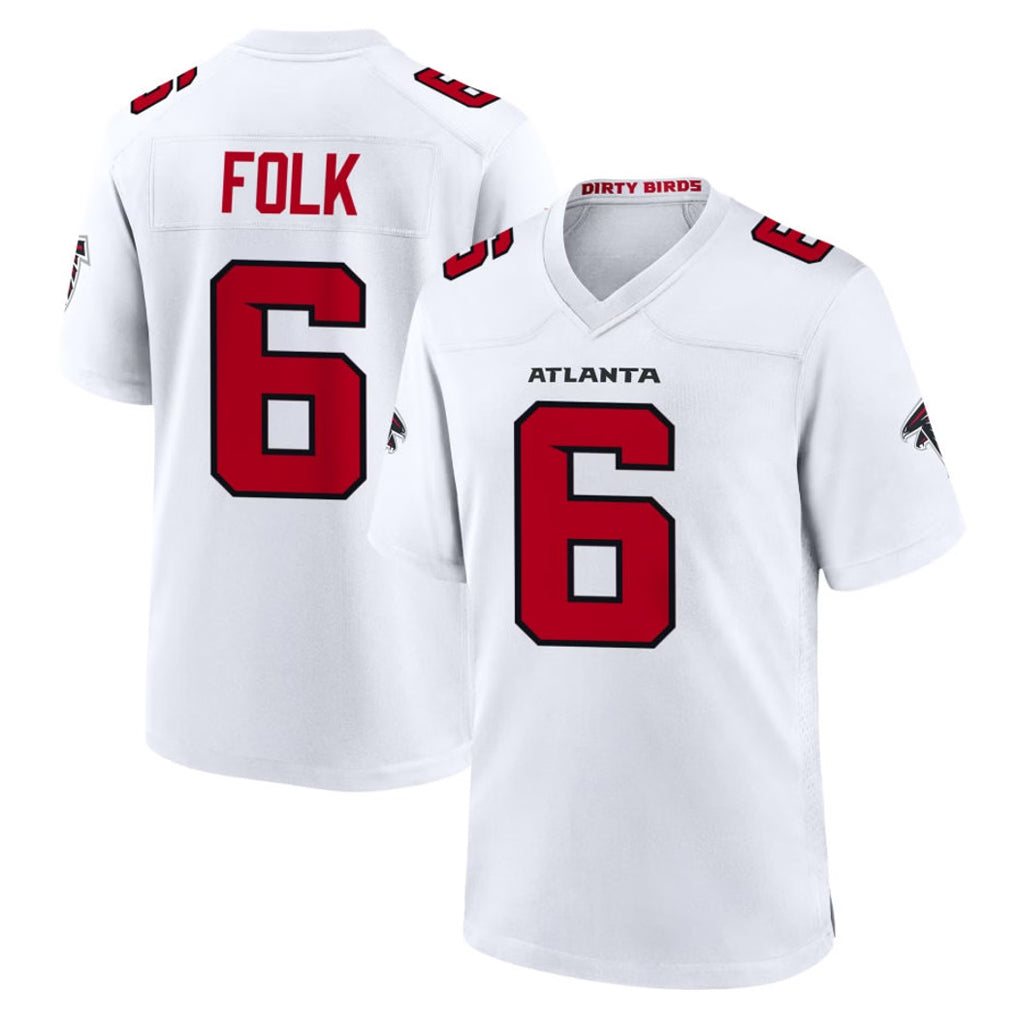 Ncoe A.Falcons #6 Nick Folk Player White Team Color Home Game Stitched Jerseys