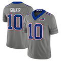 Ncoe B.Bills #10 Khalil Shakir Player Gray Limited Nickel City Home Game Stitched Jerseys
