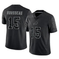 Ncoe B.Bills #15 Greg Rousseau Player Black RFLCTV Limited Stitched Jerseys
