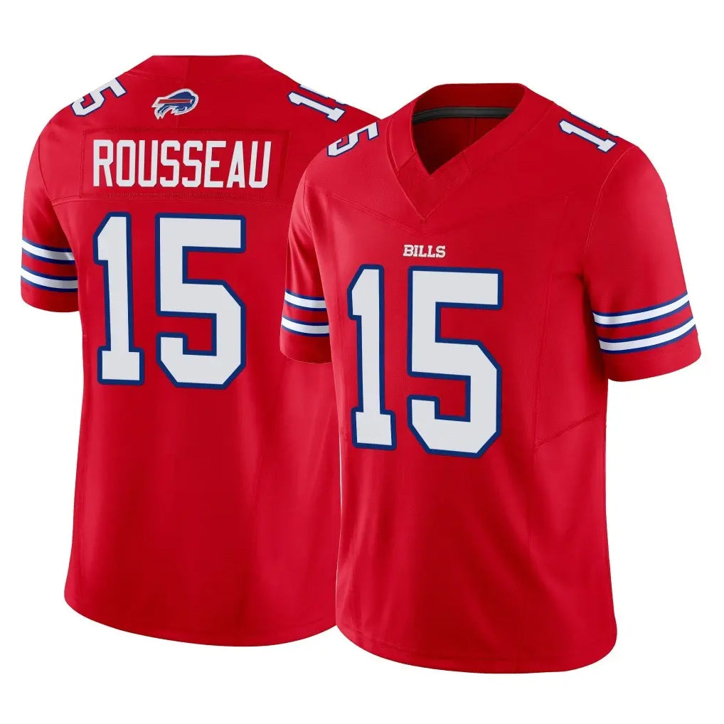 Ncoe B.Bills #15 Greg Rousseau Player Red Vapor F.U.S.E. Jersey Limited Home Game Stitched Jerseys