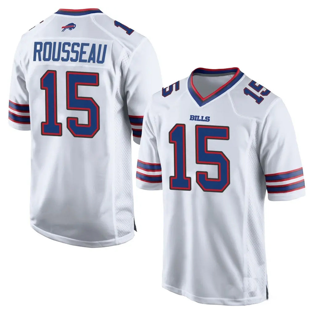 Ncoe B.Bills #15 Greg Rousseau Player White Home Game Stitched Jerseys