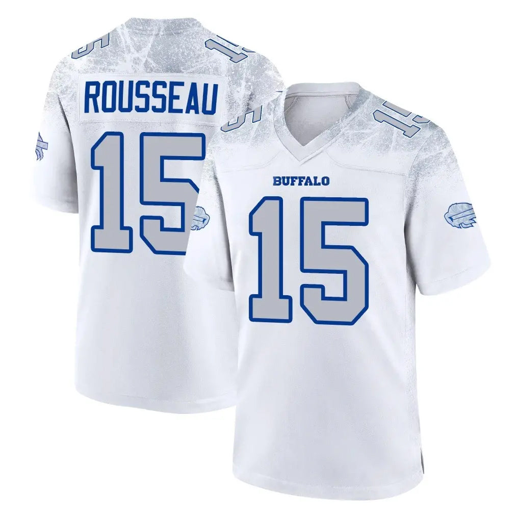 Ncoe B.Bills #15 Greg Rousseau Player White Rivalries Collection Game Stitched Jerseys