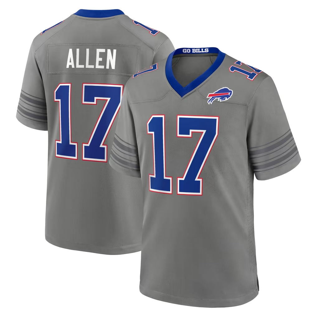 Ncoe B.Bills #17 Josh Allen Player Gray Nickel City Home Game Stitched Jerseys