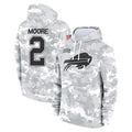 Ncoe B.Bills #2 DJ Moore Player Arctic Camo Salute to Service Hoodies Stitched Jerseys