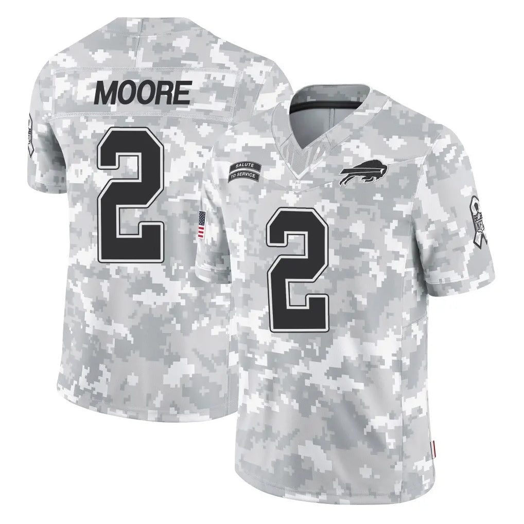 Ncoe B.Bills #2 DJ Moore Player Arctic Camo Salute to Service Limited Game Stitched Jerseys