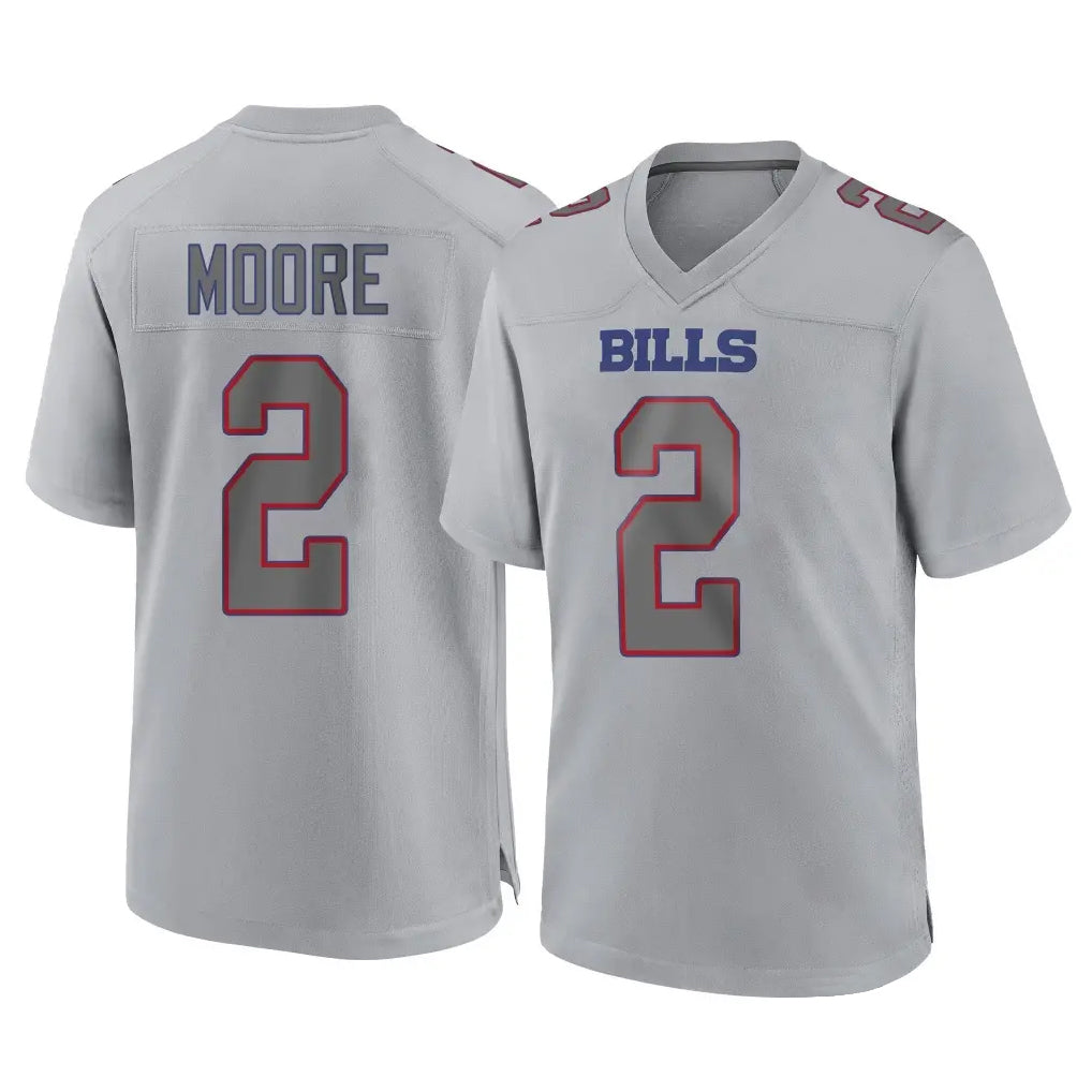 Ncoe B.Bills #2 DJ Moore Player Gray Home Game Stitched Jerseys