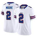 Ncoe B.Bills #2 DJ Moore Player White Vapor F.U.S.E. Jersey Limited Home Game Stitched Jerseys