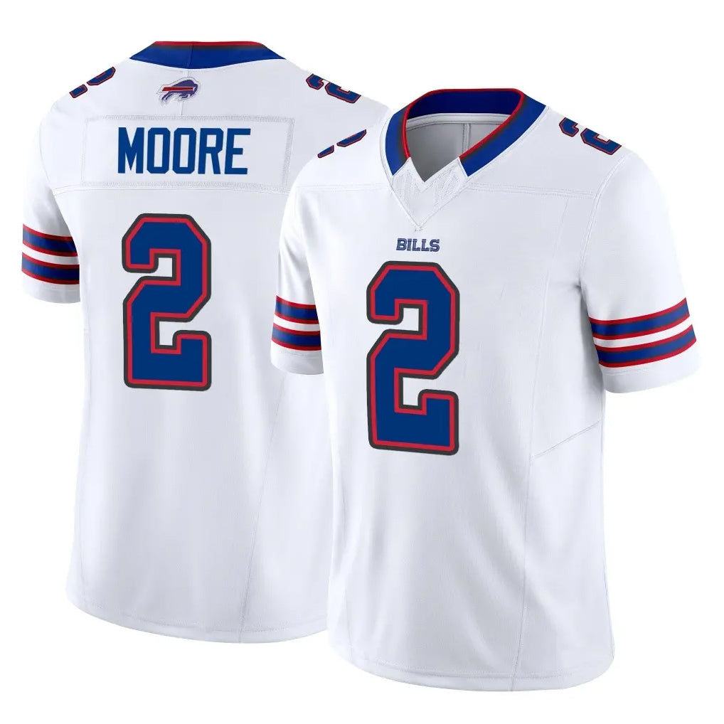 Ncoe B.Bills #2 DJ Moore Player White Vapor F.U.S.E. Jersey Limited Home Game Stitched Jerseys