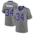 Ncoe B.Bills #34 Thurman Thomas Player Gray Nickel City Home Game Stitched Jerseys