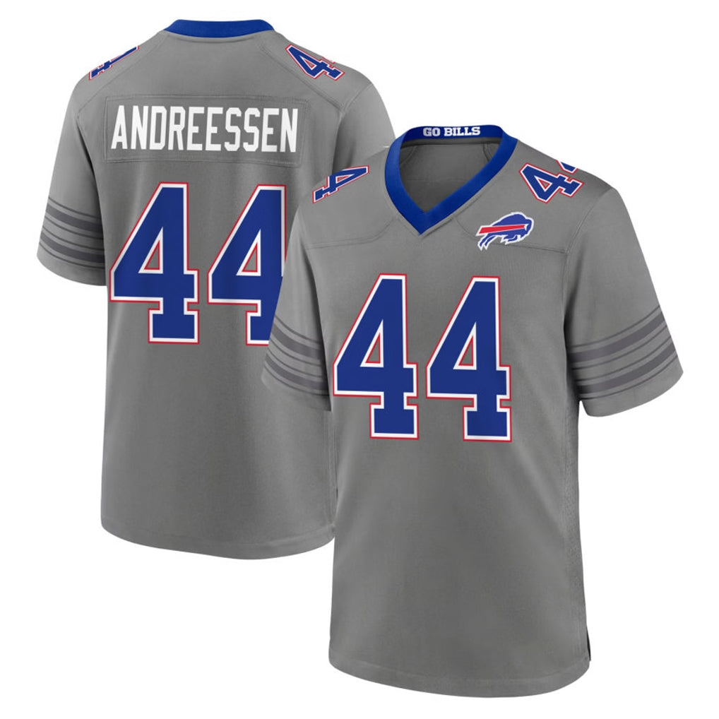 Ncoe B.Bills #44 Joe Andreessen Player Gray Nickel City Home Game Stitched Jerseys