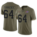 Ncoe B.Bills #64 O'Cyrus Torrence Player Olive Salute To Service Stitched Jerseys