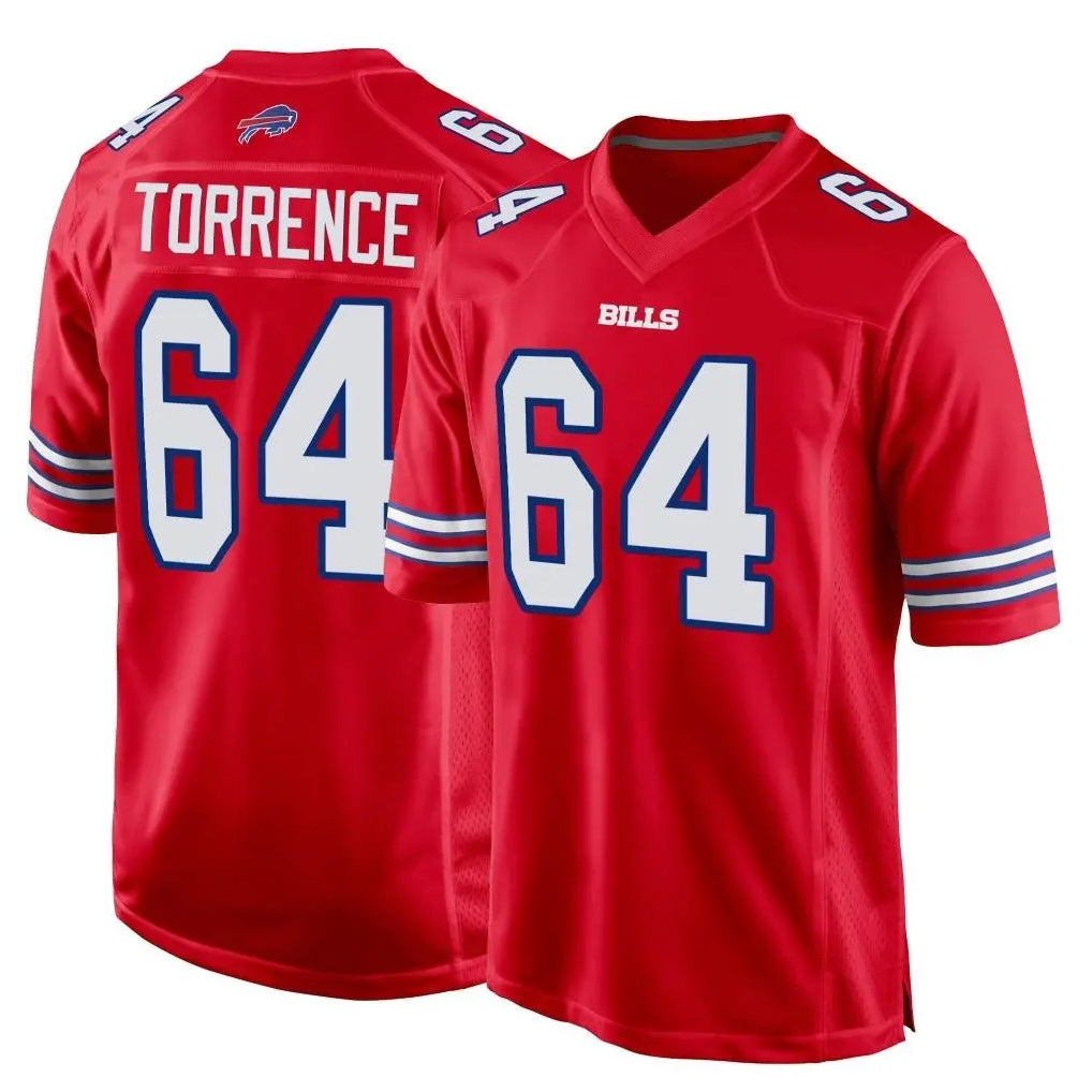 Ncoe B.Bills #64 O'Cyrus Torrence Player Red Home Game Stitched Jerseys