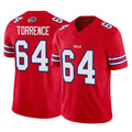 Ncoe B.Bills #64 O'Cyrus Torrence Player Red Vapor F.U.S.E. Jersey Limited Home Game Stitched Jerseys