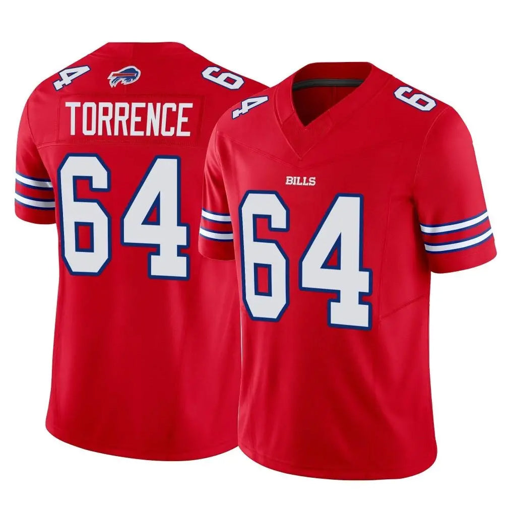 Ncoe B.Bills #64 O'Cyrus Torrence Player Red Vapor F.U.S.E. Jersey Limited Home Game Stitched Jerseys