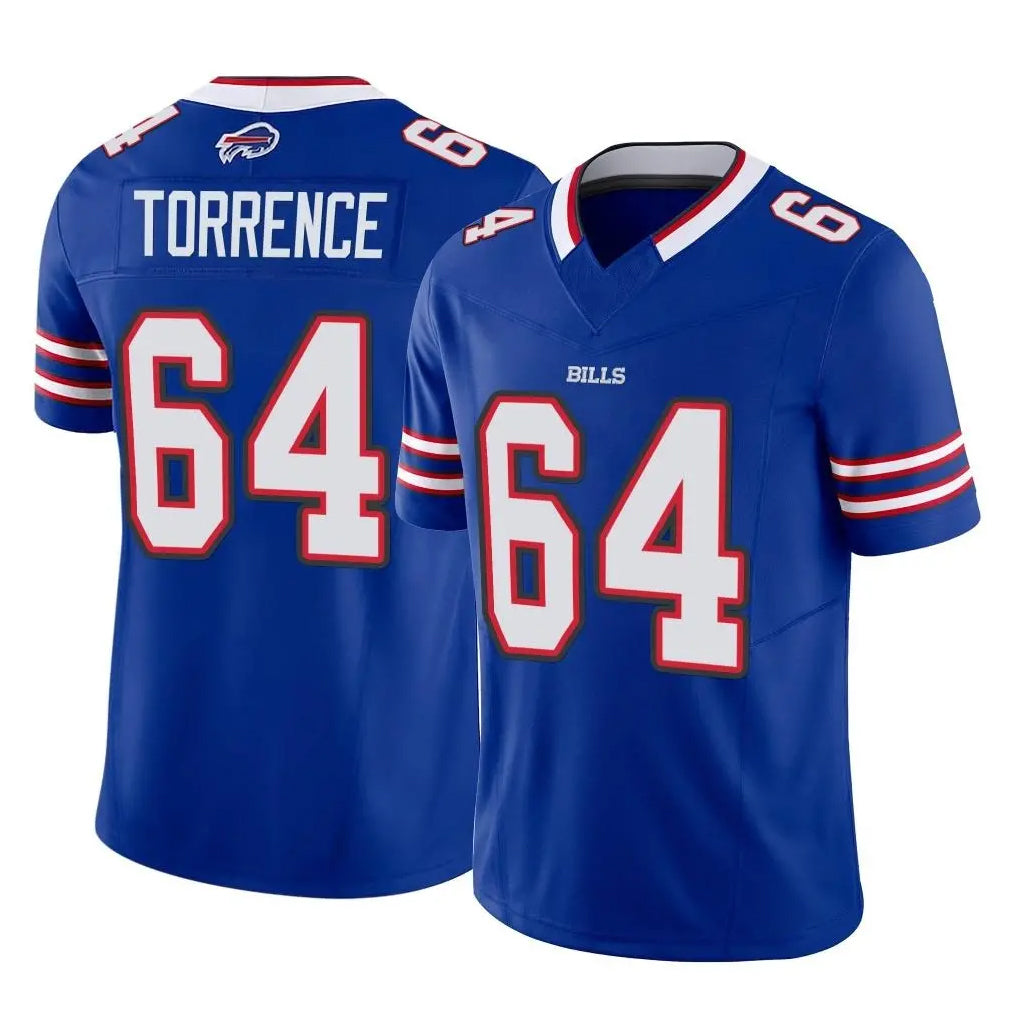 Ncoe B.Bills #64 O'Cyrus Torrence Player Royal Vapor F.U.S.E. Limited Home Game Stitched Jerseys