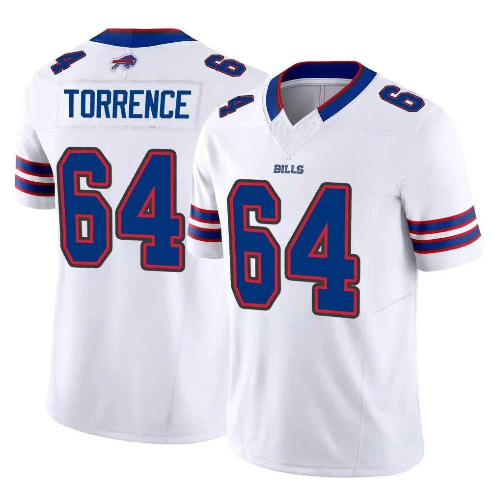 Ncoe B.Bills #64 O'Cyrus Torrence Player White Vapor F.U.S.E. Jersey Limited Home Game Stitched Jerseys