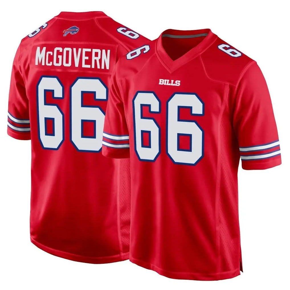 Ncoe B.Bills #66 Connor McGovern Player Red Home Game Stitched Jerseys