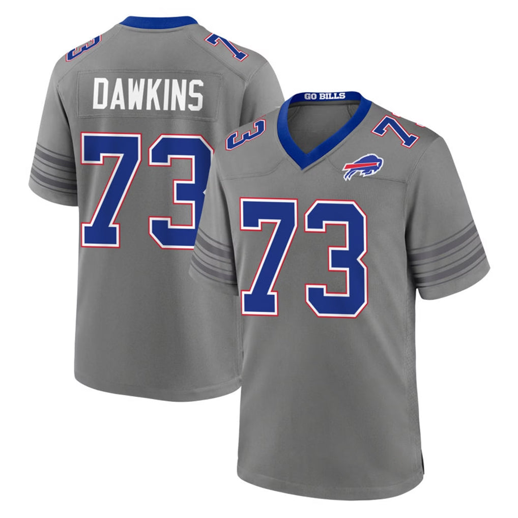 Ncoe B.Bills #73 Dion Dawkins Player Gray Nickel City Home Game Stitched Jerseys