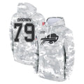 Ncoe B.Bills #79 Spencer Brown Player Arctic Camo Salute to Service Hoodies Stitched Jerseys