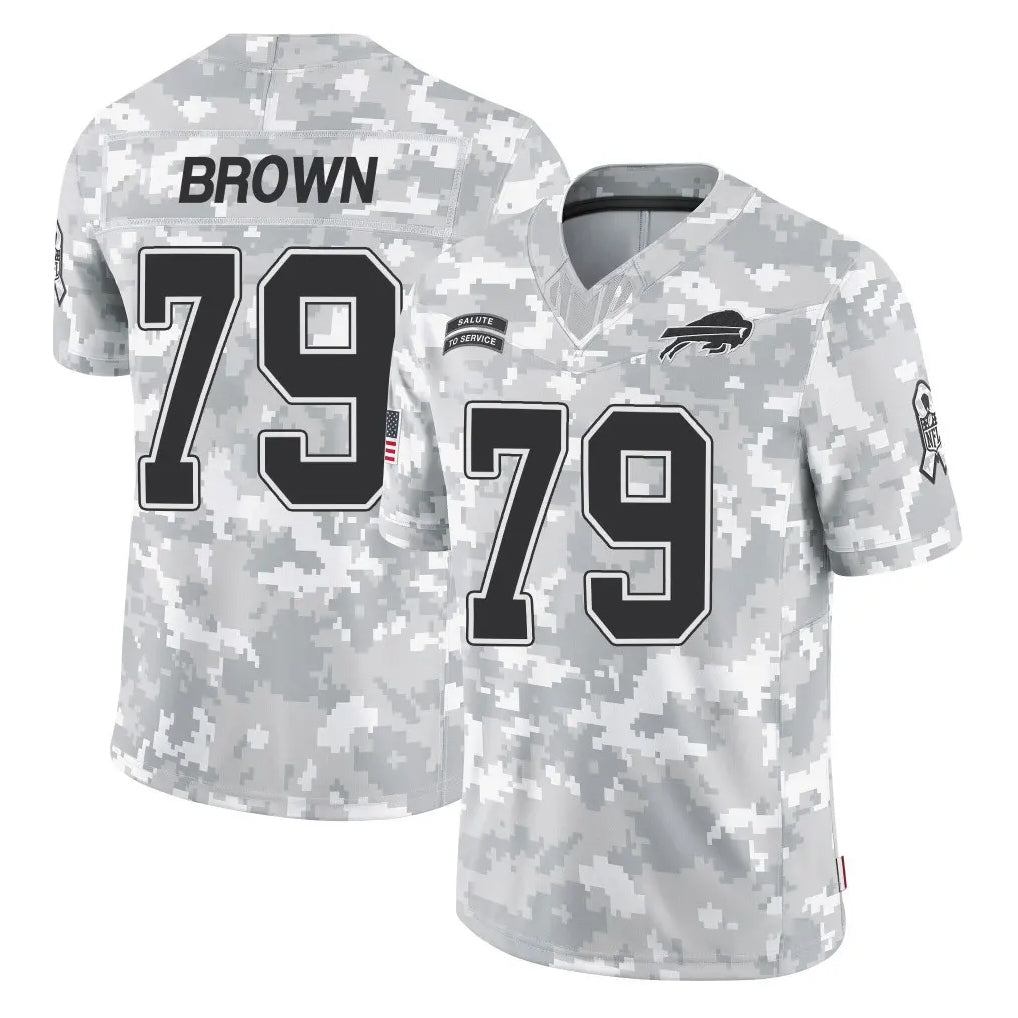 Ncoe B.Bills #79 Spencer Brown Player Arctic Camo Salute to Service Limited Game Stitched Jerseys