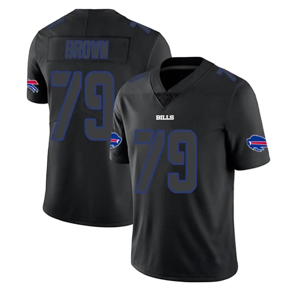 Ncoe B.Bills #79 Spencer Brown Player Black Impact Limited Home Game Stitched Jerseys