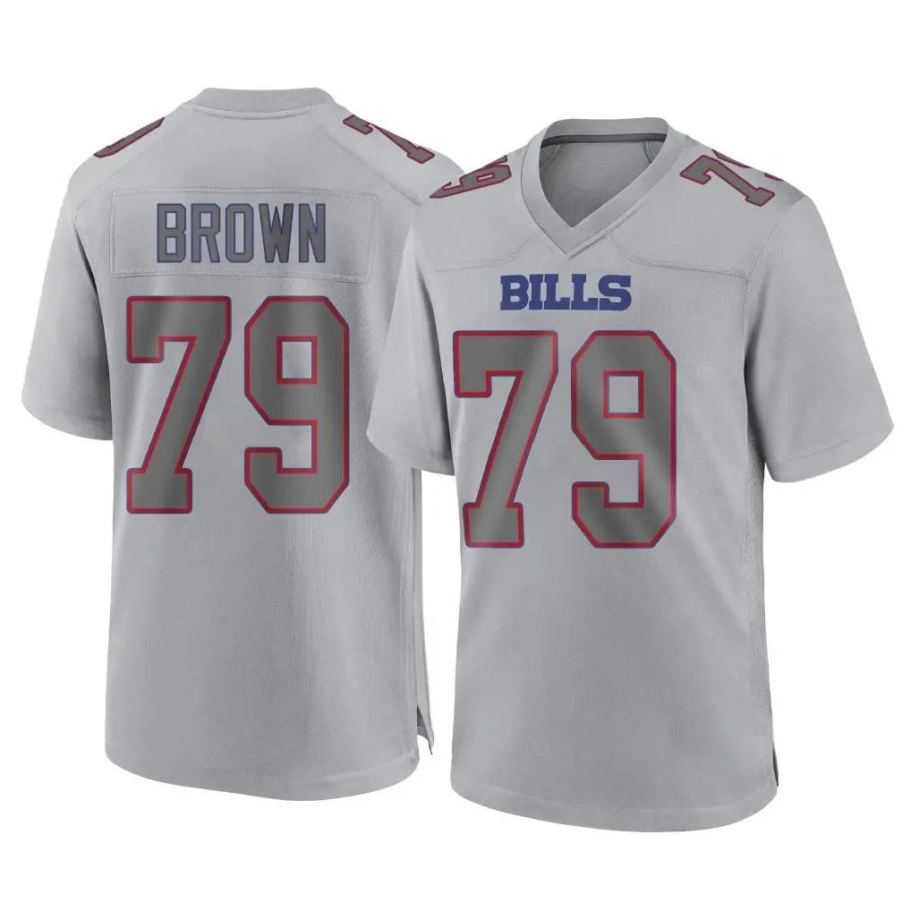 Ncoe B.Bills #79 Spencer Brown Player Gray Home Game Stitched Jerseys