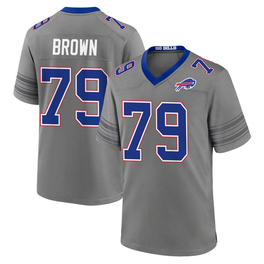 Ncoe B.Bills #79 Spencer Brown Player Gray Nickel City Home Game Stitched Jerseys