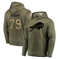 Ncoe B.Bills #79 Spencer Brown Player Olive Salute To Service Hoodies Limited Stitched Jerseys