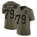 Ncoe B.Bills #79 Spencer Brown Player Olive Salute To Service Limited Game Stitched Jerseys