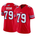 Ncoe B.Bills #79 Spencer Brown Player Red Vapor F.U.S.E. Jersey Limited Home Game Stitched Jerseys
