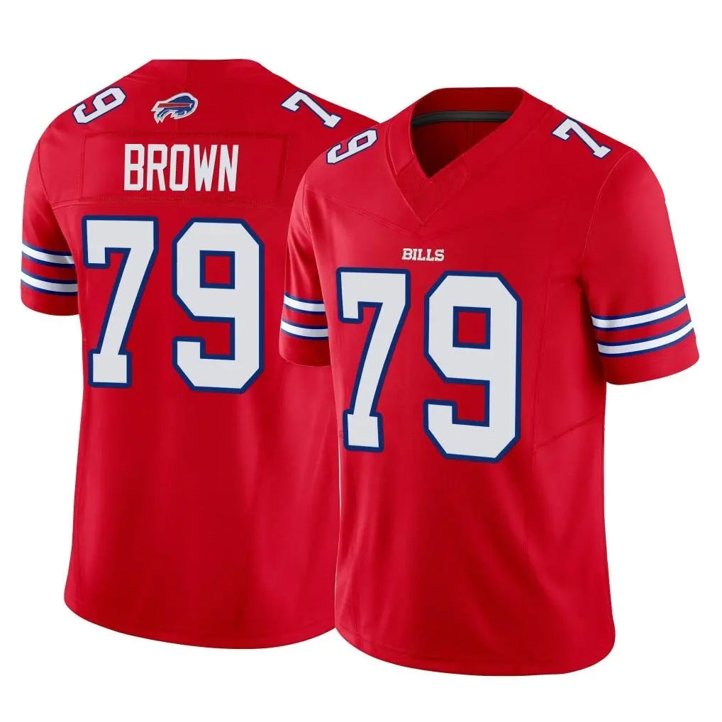 Ncoe B.Bills #79 Spencer Brown Player Red Vapor F.U.S.E. Jersey Limited Home Game Stitched Jerseys