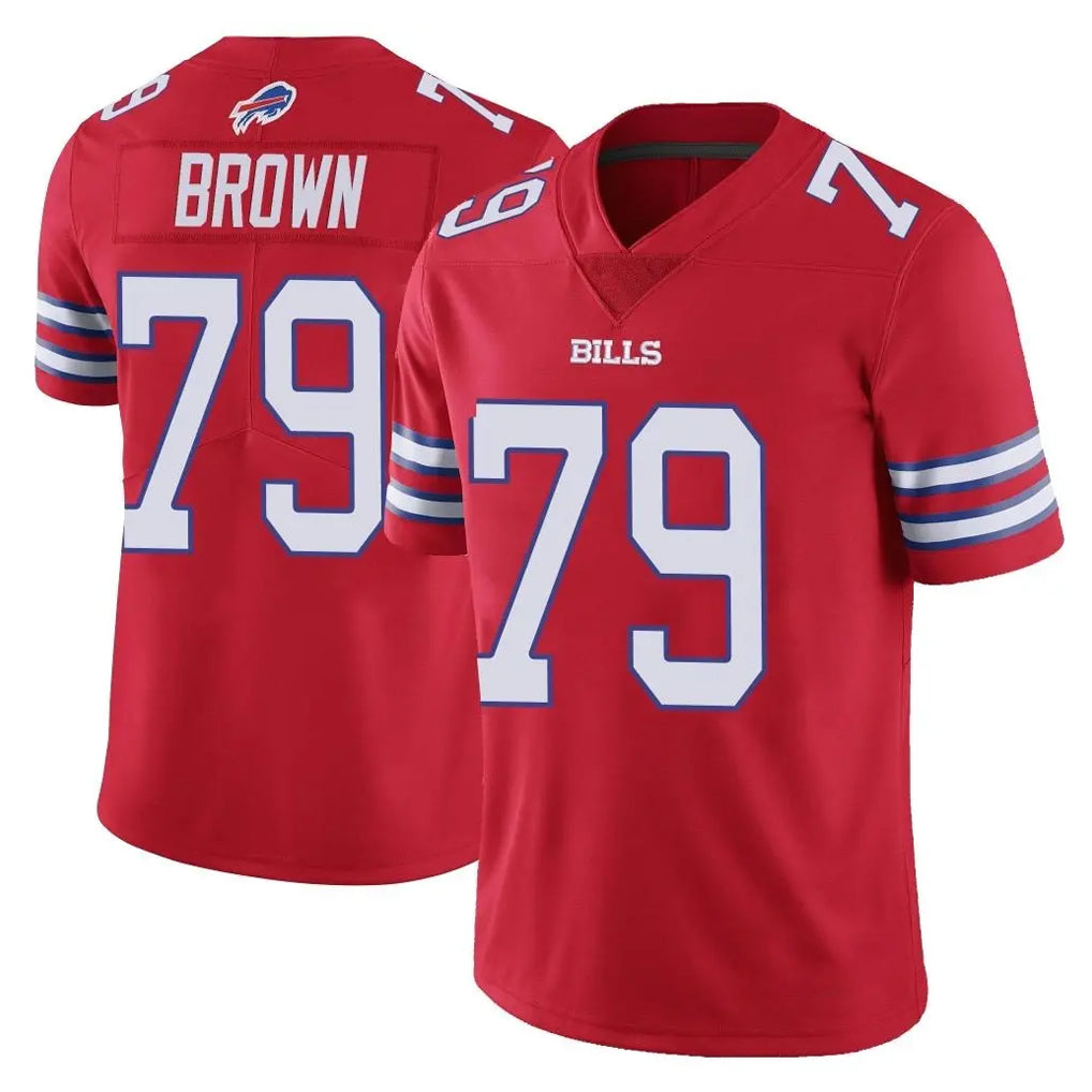 Ncoe B.Bills #79 Spencer Brown Player Red Vapor Untouchable Limited Stitched Jerseys