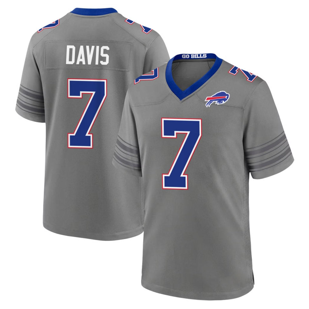 Ncoe B.Bills #7 Ray Davis Player Gray Nickel City Home Game Stitched Jerseys