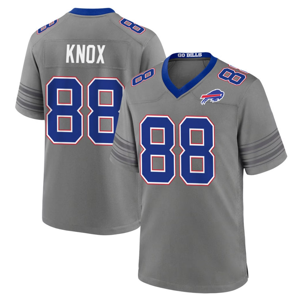 Ncoe B.Bills #88 Dawson Knox Player Gray Nickel City Home Game Stitched Jerseys