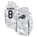 Ncoe B.Bills #8 Terrel Bernard Player Arctic Camo Salute to Service Hoodies Stitched Jerseys