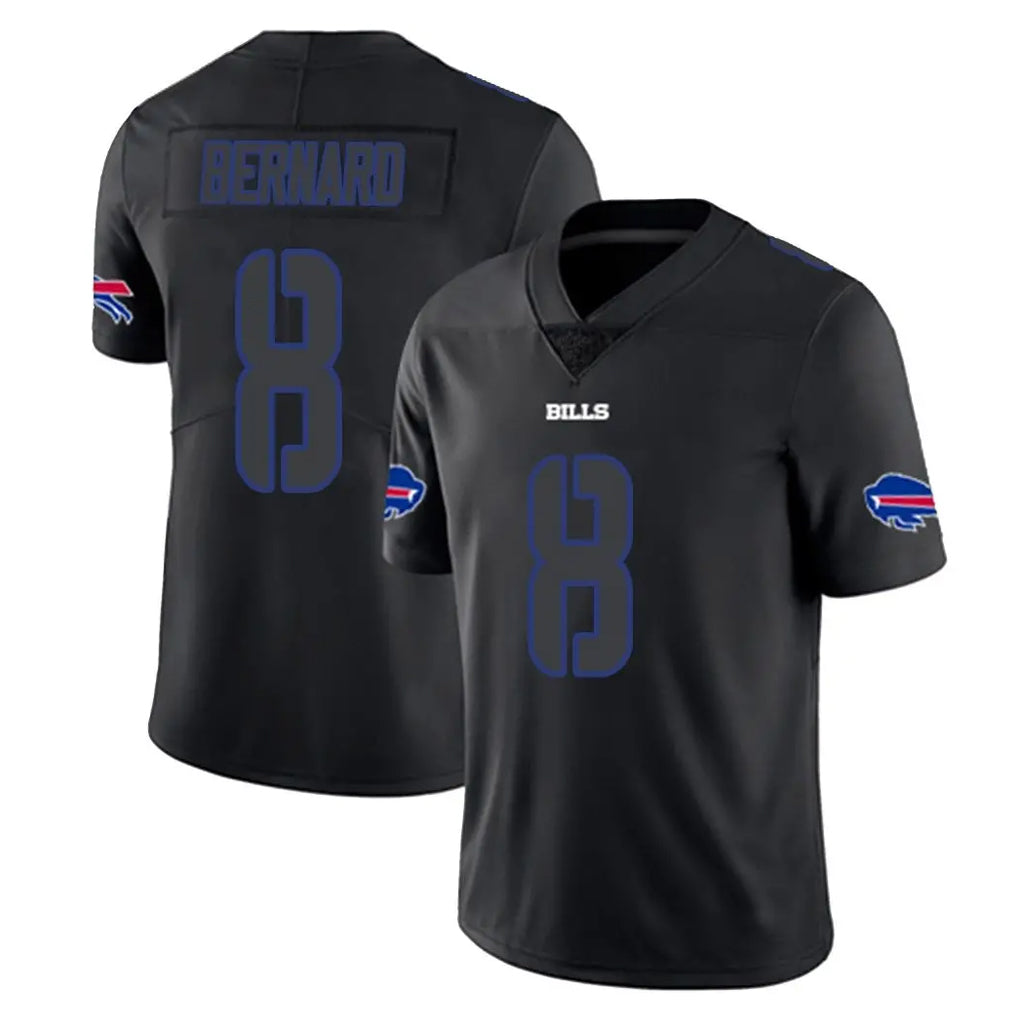 Ncoe B.Bills #8 Terrel Bernard Player Black Impact Limited Home Game Stitched Jerseys