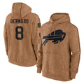 Ncoe B.Bills #8 Terrel Bernard Player Brown Salute to Service Hoodies Stitched Jerseys