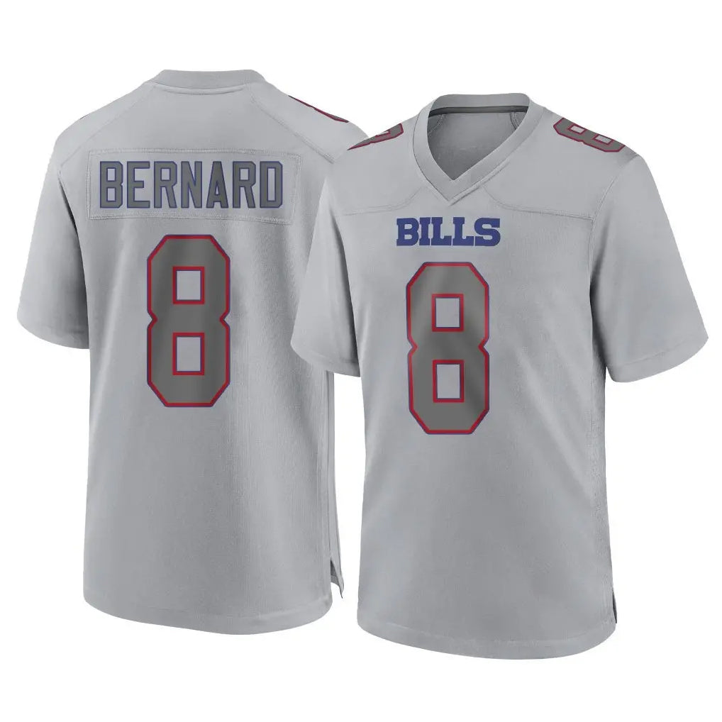 Ncoe B.Bills #8 Terrel Bernard Player Gray Home Game Stitched Jerseys
