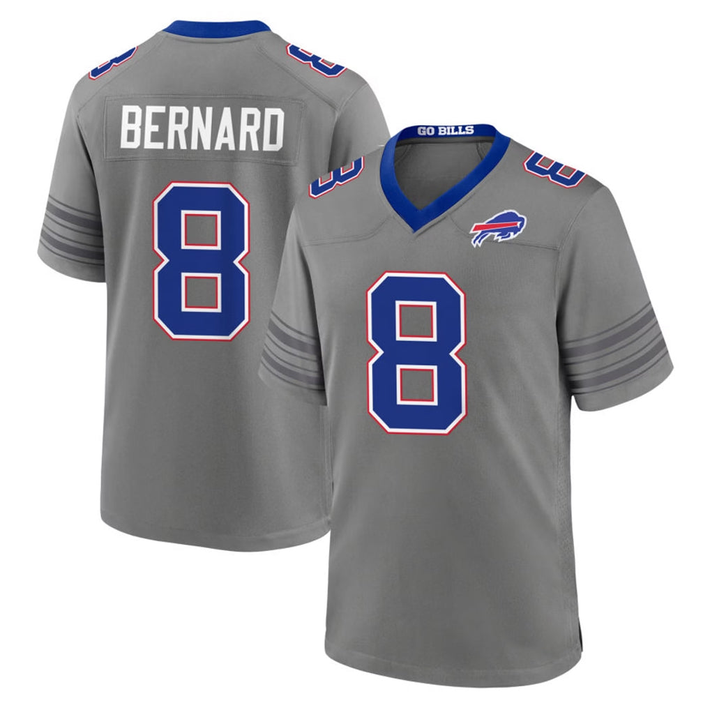 Ncoe B.Bills #8 Terrel Bernard Player Gray Nickel City Home Game Stitched Jerseys