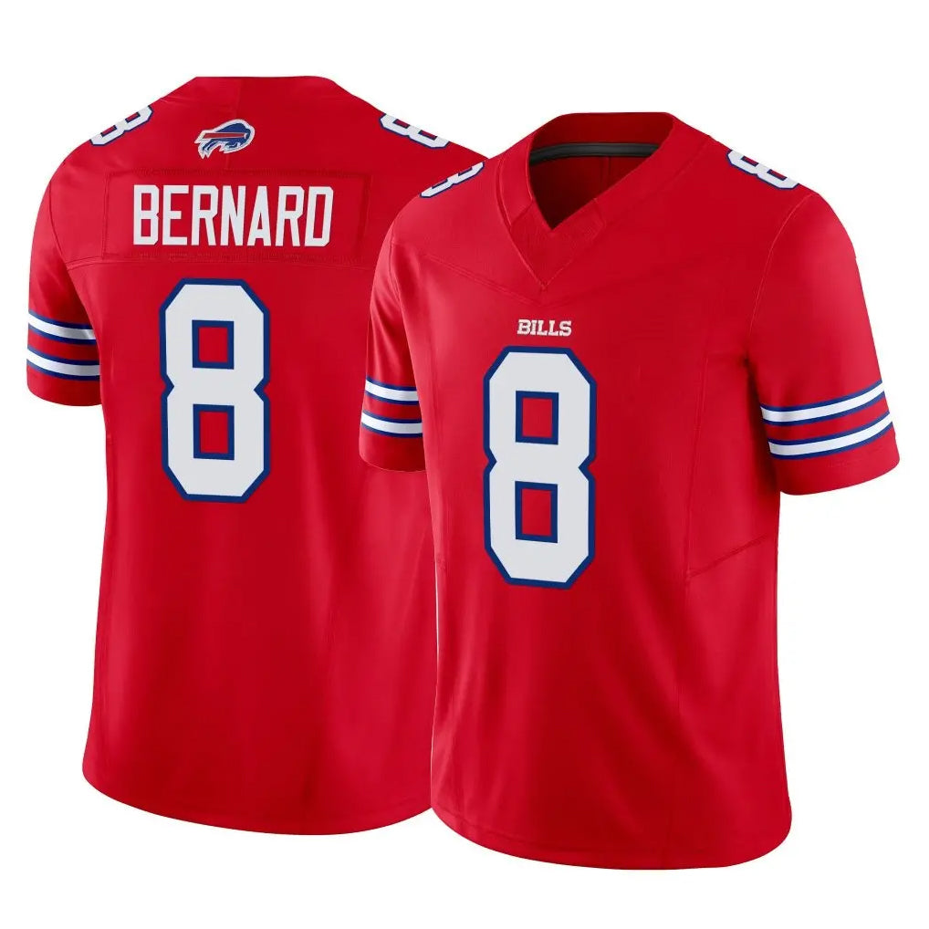 Ncoe B.Bills #8 Terrel Bernard Player Red Vapor F.U.S.E. Jersey Limited Home Game Stitched Jerseys