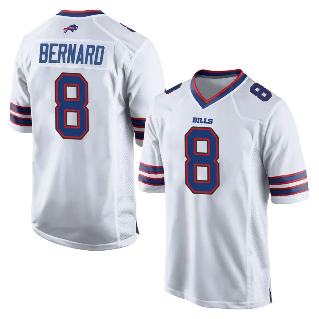 Ncoe B.Bills #8 Terrel Bernard Player White Home Game Stitched Jerseys