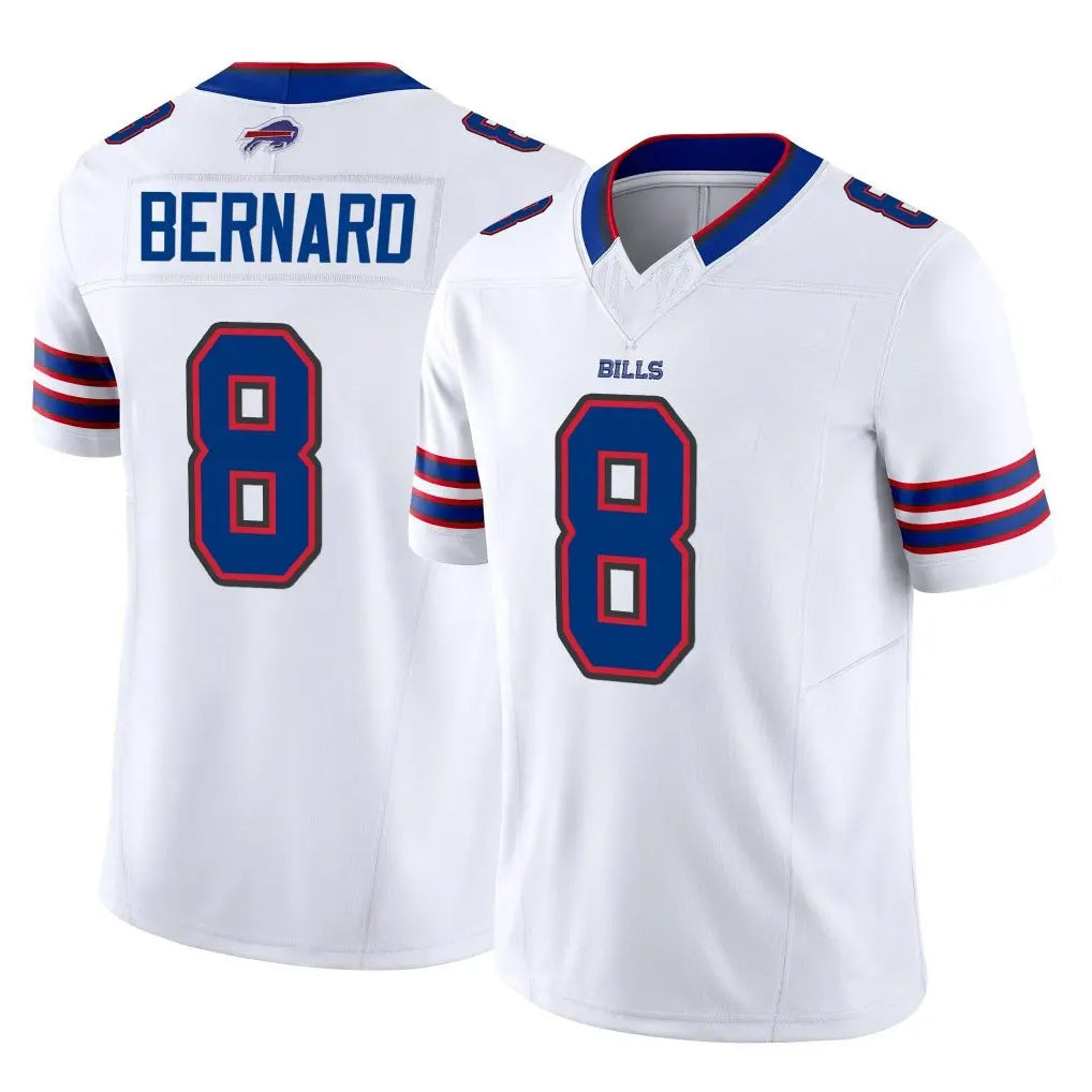 Ncoe B.Bills #8 Terrel Bernard Player White Vapor F.U.S.E. Jersey Limited Home Game Stitched Jerseys