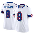 Ncoe B.Bills #8 Terrel Bernard Player White Vapor F.U.S.E. Jersey Limited Home Game Stitched Jerseys