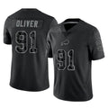 Ncoe B.Bills #91 Ed Oliver Player Black RFLCTV Limited Stitched Jerseys