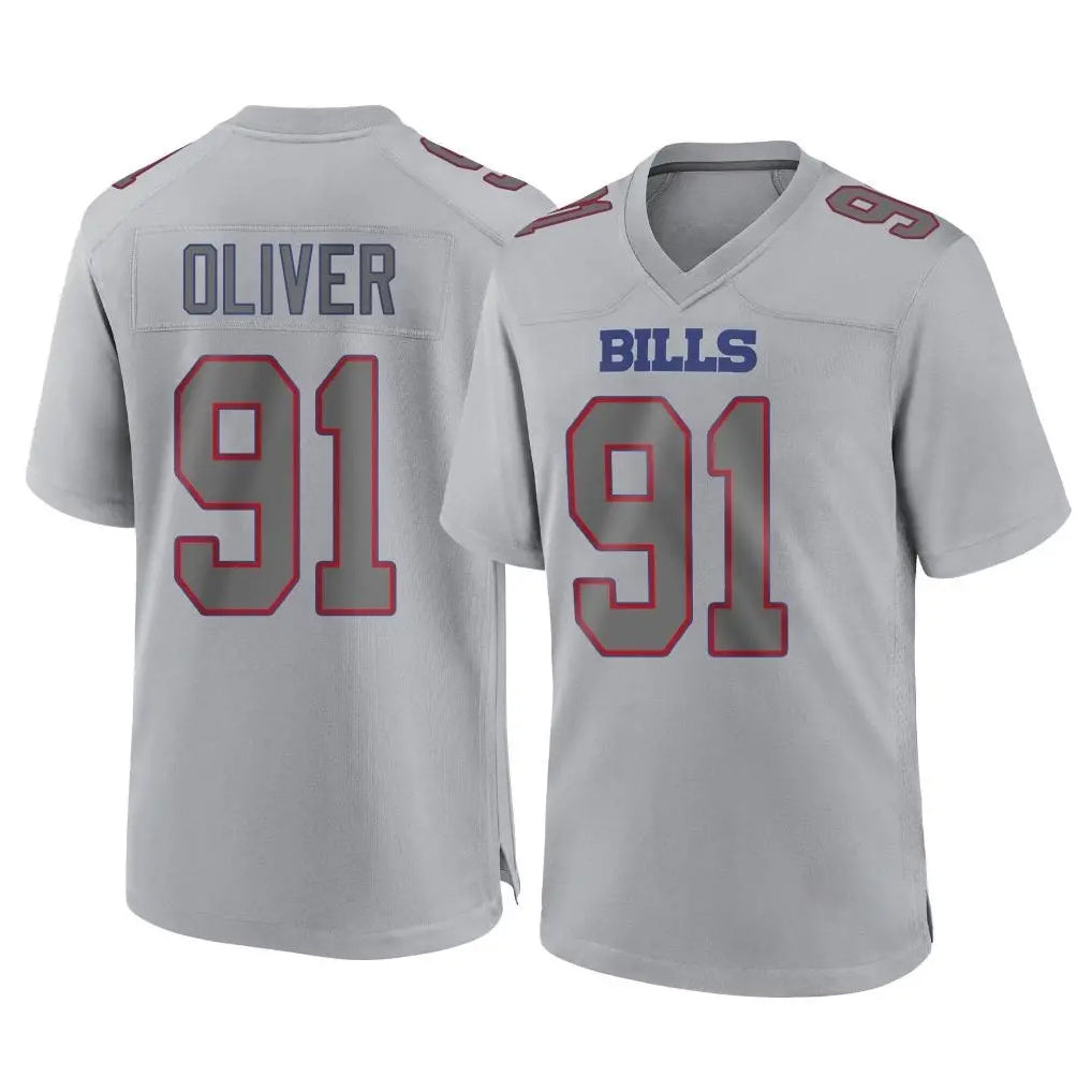 Ncoe B.Bills #91 Ed Oliver Player Gray Home Game Stitched Jerseys