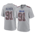 Ncoe B.Bills #91 Ed Oliver Player Gray Home Game Stitched Jerseys