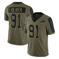 Ncoe B.Bills #91 Ed Oliver Player Olive Salute To Service Game Stitched Jerseys