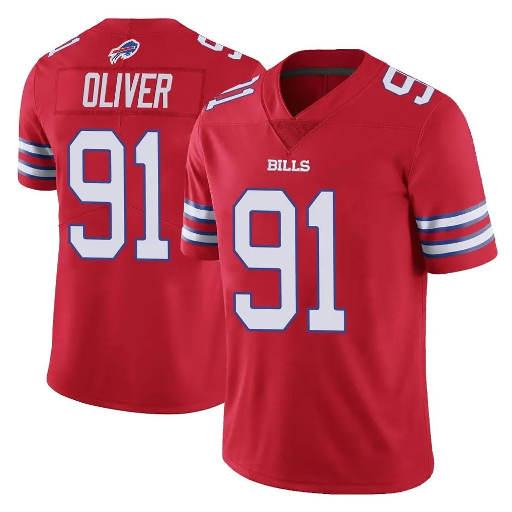 Ncoe B.Bills #91 Ed Oliver Player Red Vapor Untouchable Limited Stitched Jerseys
