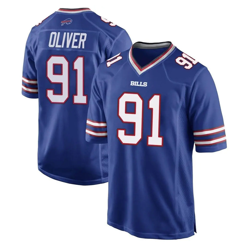 Ncoe B.Bills #91 Ed Oliver Player Royal Home Game Stitched Jerseys